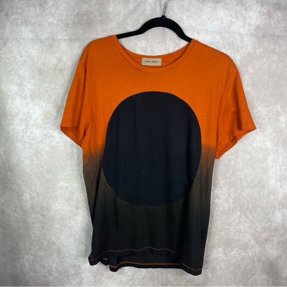 Correll Correll Moon Gradient Organic Cotton Short Sleeve Tee In Orange Sz M - Picture 1 of 7